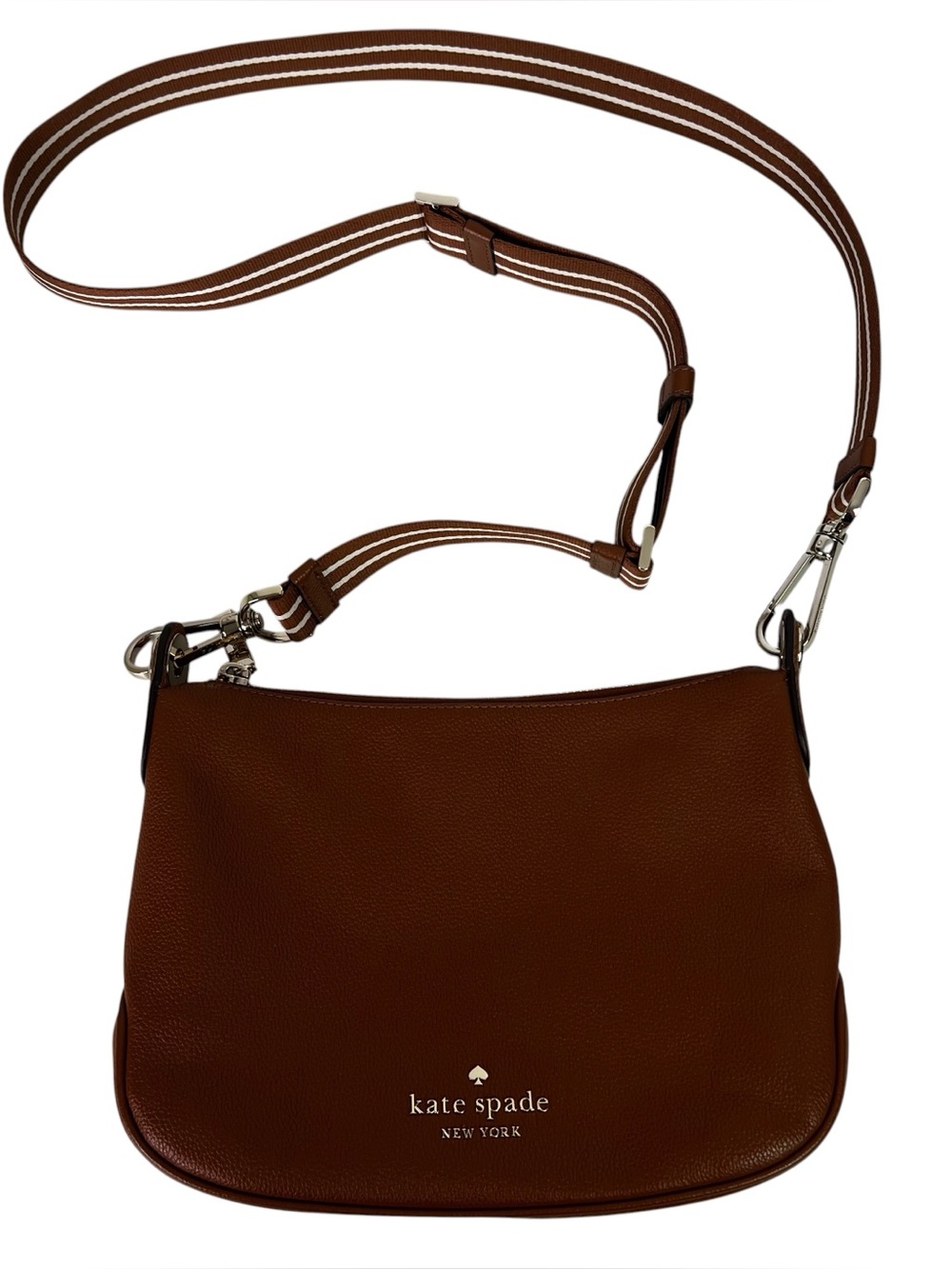 kate spade New York Small Women’s Pebble Leather Brown Crossbody Bag Top Zip